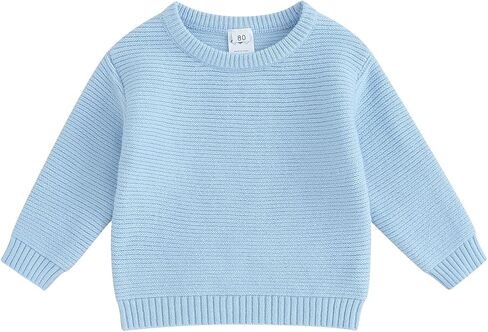 ICNGLKSND سترة منسوجة للفتيات الصغيرات بلوفر دافئ بياقة دائرية وأكمام طويلة سترة مطرزة بحروف ملابس الخريف والشتاء in Kuwait