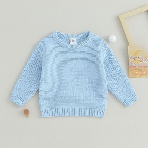 ICNGLKSND سترة منسوجة للفتيات الصغيرات بلوفر دافئ بياقة دائرية وأكمام طويلة سترة مطرزة بحروف ملابس الخريف والشتاء in Kuwait