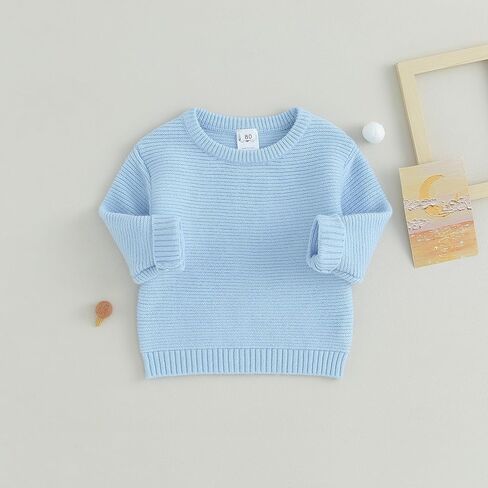 ICNGLKSND سترة منسوجة للفتيات الصغيرات بلوفر دافئ بياقة دائرية وأكمام طويلة سترة مطرزة بحروف ملابس الخريف والشتاء in Kuwait