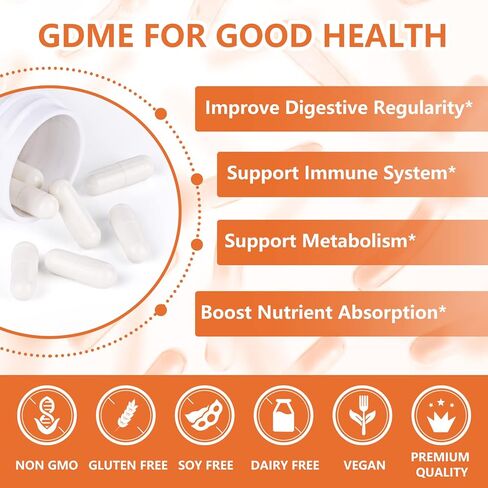 كبسولات بروبيوتيك GDME، 60 كبسولة 120 مليار CFU 18 سلالة، تحتوي على 3 بريبايوتكس، للرجال والنساء، مكمل غذائي بروبيوتيك مرة واحدة يوميًا، يعزز صحة الجهاز الهضمي والمناعة in Kuwait