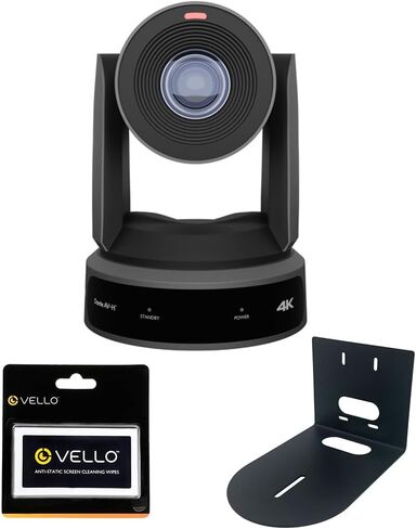PTZOptics Link 4K SDI/HDMI/USB/IP PTZ Camera with 30x Optical Zoom (Gray) Bundle with HuddleCamHD Black HCM-1 Small Universal Wall Mount Bracket and Anti-Static Screen Cleaning Wipes in Saudi Arabia
