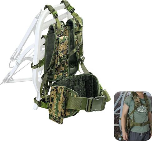 Treerit Tree Stand Backpack Straps, Padded Tree Stand Carry Straps with 8 Connection Strap & 3 Pockets, Lightweight & Quiet Tree Stand Accessories for Hunting, Universal Treestand Carrier in Saudi Arabia