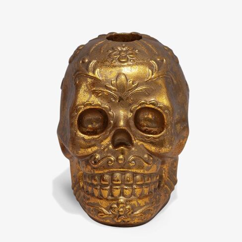 Luminara Day of The Dead Skull - تناسب شمعدان LED/شموع مستدقة مقاس 1 بوصة (تباع بشكل منفصل) - 3.75 بوصة × 4.25 بوصة - للهالوين أو Dia de Los Muertos Ofrenda - أسود in Kuwait