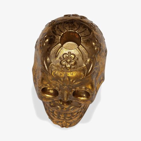 Luminara Day of The Dead Skull - تناسب شمعدان LED/شموع مستدقة مقاس 1 بوصة (تباع بشكل منفصل) - 3.75 بوصة × 4.25 بوصة - للهالوين أو Dia de Los Muertos Ofrenda - أسود in Kuwait