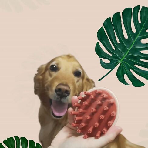 Pet massage brush Wet and dry use for cat and dogs with fluffy animals Two brush bodies for different animals and body parts，dog bath brush in Kuwait