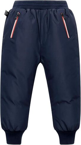 Happy Cherry Kids Down Pants Baby Boys Girls Windproof Warm Snow Pants Winter Thicker Elastic Waist Trousers in Saudi Arabia