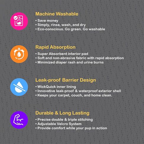 COCOYO Washable Male Dog Wraps, 3 Count (XS) in Kuwait