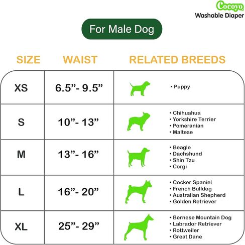 COCOYO Washable Male Dog Wraps, 3 Count (XS) in Kuwait