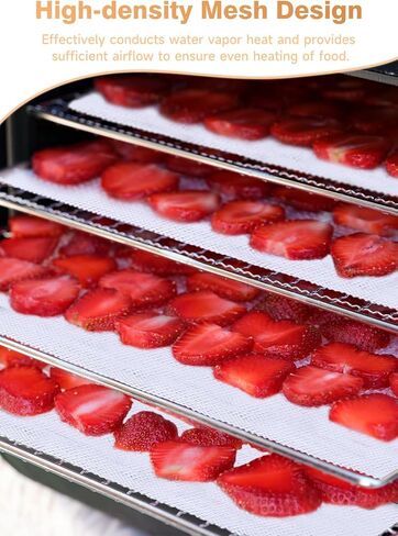6 عبوات من أوراق مجفف السيليكون (14 × 21 بوصة) حصيرة شبكية من السيليكون غير لاصقة ممتازة لمجفف طعام الفواكه، بطانات صينية تجفيف قابلة لإعادة الاستخدام للفواكه واللحوم والخضروات والأعشاب in Kuwait