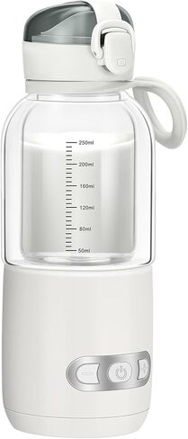 جهاز تسخين الزجاجات المحمول، جهاز تسخين زجاجات الأطفال اللاسلكي القابل لإعادة الشحن بقدرة 15000 مللي أمبير في الساعة، جهاز تسخين الزجاجات لحليب الأم، 98 درجة فهرنهايت - 131 درجة فهرنهايت/زجاج مزدوج/معتمد من قبل السلطات، مجاني - شحن سريع/فرشاة in Kuwait