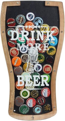 صندوق ظلال من Lily's Home Beer Caps Holder Shadow، يمثل الهدية المثالية لمحبي الجعة السعيدة والمرطبة، الخشب والبلاستيك. حامل يثبت على الحائط in Saudi Arabia
