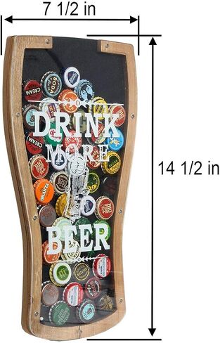 صندوق ظلال من Lily's Home Beer Caps Holder Shadow، يمثل الهدية المثالية لمحبي الجعة السعيدة والمرطبة، الخشب والبلاستيك. حامل يثبت على الحائط in Saudi Arabia