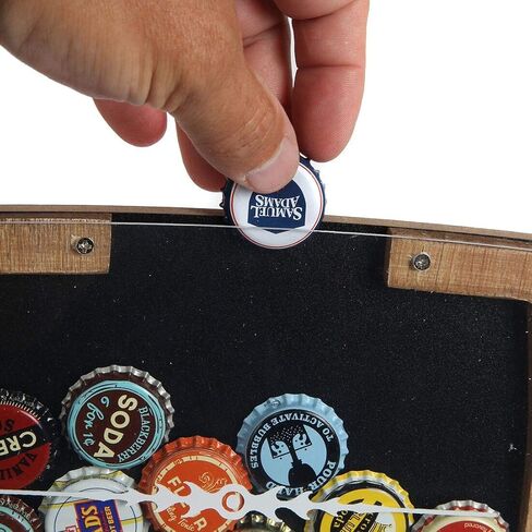 صندوق ظلال من Lily's Home Beer Caps Holder Shadow، يمثل الهدية المثالية لمحبي الجعة السعيدة والمرطبة، الخشب والبلاستيك. حامل يثبت على الحائط in Saudi Arabia
