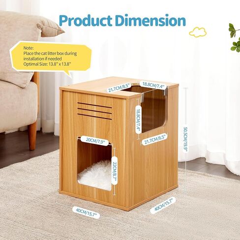 منزل للقطط في الاماكن المغلقة من ميد فور بتس، كهف خشبي مخفي للقطط الصغيرة مع وسادة خدش، سرير للقطط مع حاجز شفاف قابل للتعديل، خزانة مخبأة بتصميم مكعب عصري لطيف للحيوانات الاليفة الصغيرة التي يقل وزنها in Kuwait