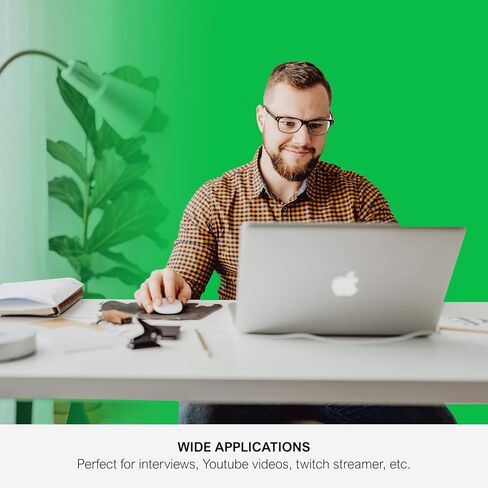 JS JULIUS STUDIO 10 ft. Wide Backdrop Stand, 9 x 13 ft. Silky Texture Green Screen Chromakey Background Backdrop with 4 Set of Strong Clamps and String Clips, JSAG704 in Kuwait