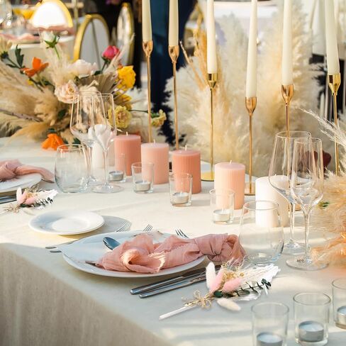 Auidy_6TXD 4 قطع باقة زهور مجففة صغيرة، أوراق النخيل الطبيعية المجففة، سيقان الأوكالبتوس ذيل أرنب مجفف لديكور زفاف بوهو، ترتيب الزهور المجففة لحفلات الزفاف، العروة، ديكور الطاولة، الحفلات in Kuwait