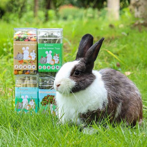 PStarDMoon Bunny Chew Toys, Apple Wood Sticks Timothy Hay Sticks Sweet Bamboo，Snacks for Rabbits, Promote Teeth Health, Digestive Health, Suitable for Rabbits Hamsters Guinea Pigs Chinchillas (1) in Kuwait