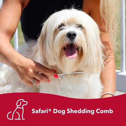 Coastal Pet Safari Dog Shedding Combs - Dog Shedding Brush for Dogs with Short and Long Hair - Different Sized Teeth for Undercoat Rake - 7" x 1.5" in Saudi Arabia