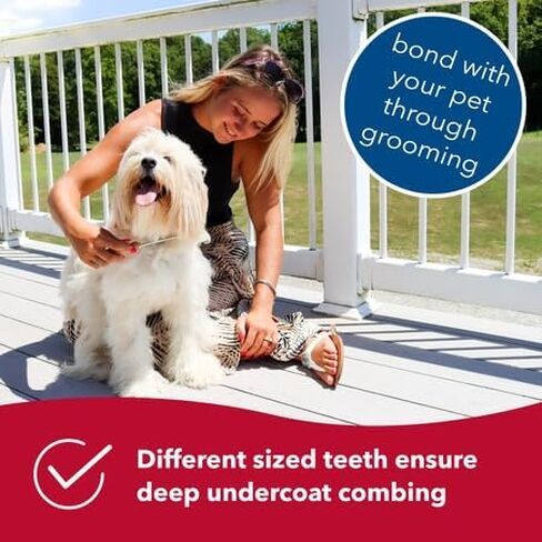 Coastal Pet Safari Dog Shedding Combs - Dog Shedding Brush for Dogs with Short and Long Hair - Different Sized Teeth for Undercoat Rake - 7" x 1.5" in Saudi Arabia