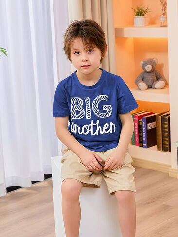 قميص Funnycokid Big Brother للأطفال الصغار تي شيرت Big Bro إعلان ملابس قصيرة الأكمام in Saudi Arabia