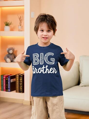 قميص Funnycokid Big Brother للأطفال الصغار تي شيرت Big Bro إعلان ملابس قصيرة الأكمام in Saudi Arabia