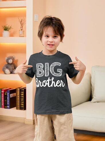 قميص Funnycokid Big Brother للأطفال الصغار تي شيرت Big Bro إعلان ملابس قصيرة الأكمام in Saudi Arabia