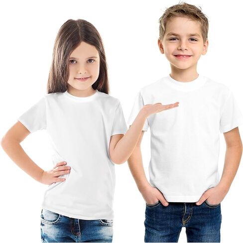 قميص SDN CUSTOM للجنسين من البوليستر للأطفال الصغار، بأكمام قصيرة وتصميم رقبة دائرية (5 عبوات) in Kuwait