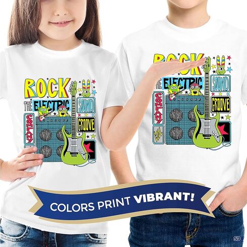 قميص SDN CUSTOM للجنسين من البوليستر للأطفال الصغار، بأكمام قصيرة وتصميم رقبة دائرية (5 عبوات) in Kuwait