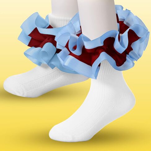 10 Pairs Ruffle Socks Double Lace Frilly Dress Socks Princess Tutu Socks for Kids Infant Toddler Baby Girls Little Girls, 10 Styles, Multicolor, One Size in Saudi Arabia