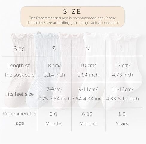 VIAOKUTH Baby Girls Socks Anti Slip Frilly Ruffle Cotton Socks Cute Princess Socks for Toddler Socks 5 Pairs in Kuwait