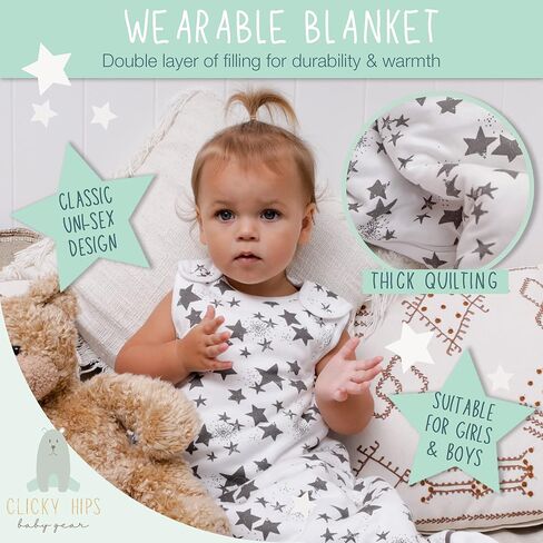 Baby Sleeping Sack, Organic Cotton, for 6-24 Months, Swaddle Transition Sleeping Bag, 2-Way Zipper, Warm - Soft Baby Wearable Blanket in Kuwait