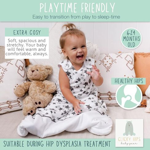 Baby Sleeping Sack, Organic Cotton, for 6-24 Months, Swaddle Transition Sleeping Bag, 2-Way Zipper, Warm - Soft Baby Wearable Blanket in Kuwait