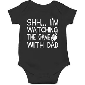Shh... I'm Watching The Game With Dad - Sports Football Funny Baby Bodysuit in Kuwait