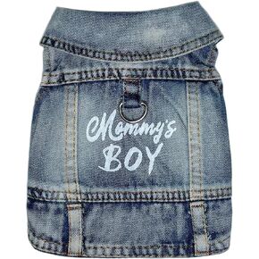 Dog Jean Jacket Pet Black Denim Coat for Puppy Small Dogs T-Shirt Fashion Classic Overalls Girl Male Boy Cat Costumes Vintage Machine Washable Vest Clothes Outfit Shirts(Black, X-Small)