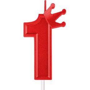 AIEX 3inch Birthday Number Candle, 3D Candle Cake Topper with Crown Cake Numeral Candles Number Candles for Birthday Anniversary Parties (Gold; 1)