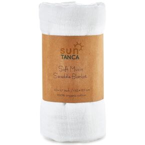 White Muslin Baby Swaddle Blanket – 100% Organic Cotton Perfect for Swaddling and Nursering – Breathable Soft Cover and Wrap and Crib Muslin Blanket – Best Receiving for Kids - Newborn Boy Girl in Saudi Arabia