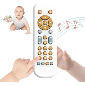 Baby TV Remote Control Toy with Music Sound and Light, Realistic Toddler TV Remote Toy Early Educational Learning Toy with 3 Language Musical Toy for 6-36 Months Boys or Girls