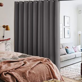 INOVADAY Room Divider Curtain for Living Room, Wall Divider Curtain, Wide Curtains for Bedroom Partition, Total Privicy Grommet Curtain Panel, 1 Panel, 4.3ft Wide x 7ft Tall, Beige in Kuwait
