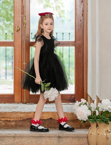 Dicry Toddler Girls Double Lace Socks with Ripple Cuffs and Big Ruffle for Infants and Kids in Saudi Arabia