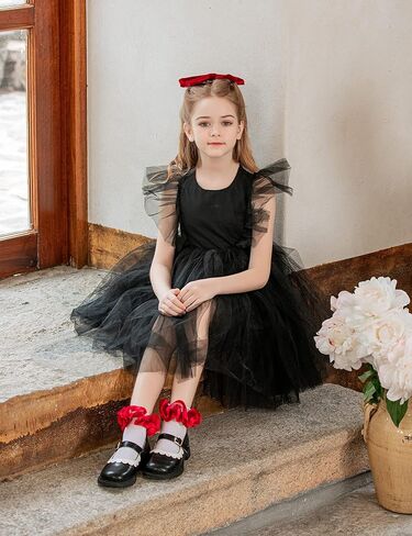 Dicry Toddler Girls Double Lace Socks with Ripple Cuffs and Big Ruffle for Infants and Kids in Saudi Arabia