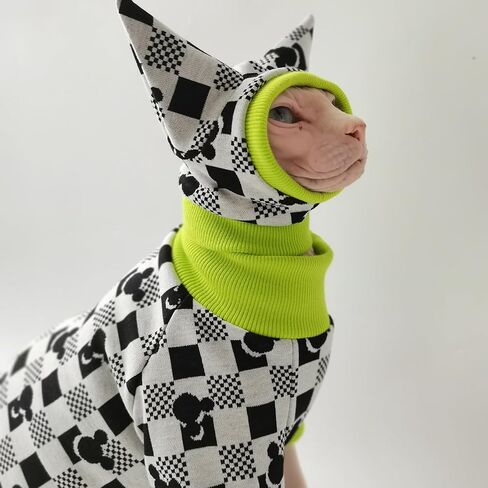 ملابس القطط Sphynx، بذلة القطط، بيجامات القطط للقطط فقط، ملابس الحيوانات الأليفة، ملابس القطط بدون شعر مع قبعة وغطاء ذيل مجموعة كاملة، ملابس القطط لكورنيش ريكس، وديفون ريكس (صغير، مجموعة كاملة) in Saudi Arabia