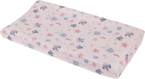 NoJo Sugar Reef Mermaid Pink, Aqua, Gray Super Soft Contoured Changing Pad Cover in Saudi Arabia