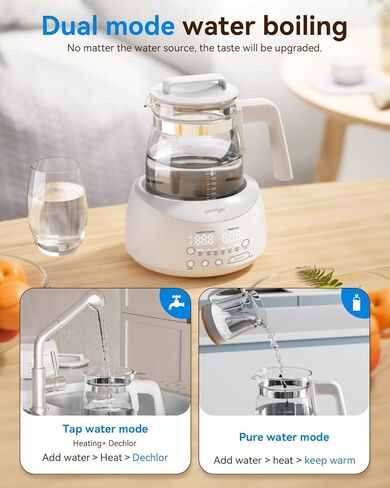 Comfyer Smart Electric Water Kettle with thermostat, Tea Coffee Kettle Pot, Hot Water Boiler 1.2L Instant Heater, Auto Shut Off 72H Warm, Precise Control, Fast Boiling, Food Brewing, 6 Preset Temp. in Saudi Arabia