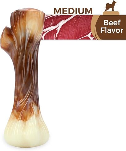 لعبة مضغ الكلب المتينة من تيكاتون آي بون للمضغ العدواني، نكهة لحم الخنزير المقدد، كبيرة جدًا in Kuwait