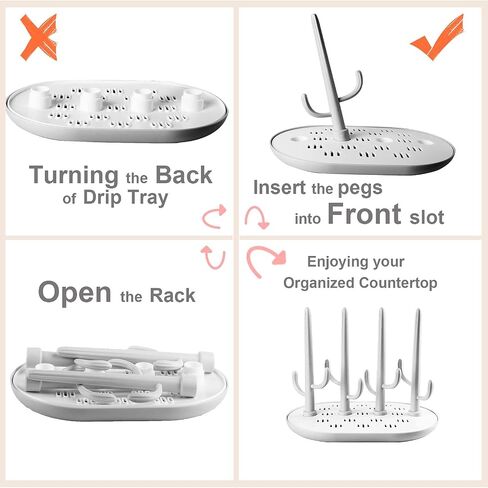 Happiddler Baby Bottle Drying Rack, Large Capacity Bottle Dyer Holder for Baby Bottles Nipples Cups Pump Parts and Accessories (Green) in Saudi Arabia