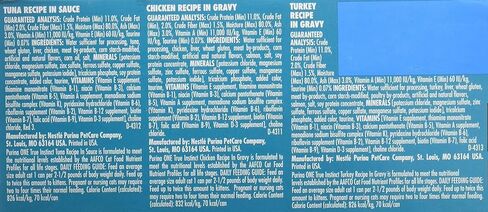 حزمة متنوعة من طعام القطط الرطب من بورينا، وصفات التونة والدجاج والديك الرومي، (12) علب 3 أونصة in Kuwait