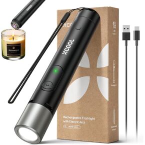 مصباح يدوي 3 في 1 عالي السطوع قابل لاعادة الشحن مع انذار للباب ووضع الاشعال من اكس كول، مصباح يدوي صغير قوي فائق السطوع للطوارئ والتخييم والمنزل (عبوة واحدة) in Kuwait