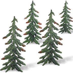 4 Pieces Christmas Pine Sculpture Metal Tree Christmas Metal Pine Tree Metal Wall Art Decor for Home Office Outdoor Wall Decor (Green)