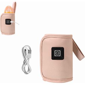 سخان زجاجات الأطفال، حافظة حرارة حليب USB، دفء لطيف يحافظ على درجة حرارة مثالية لحليب الأطفال، يستخدم لحليب الأطفال، يستخدم في المنزل، خارج المنزل وفي السيارة، تسخين بطيء للتدفئة (وردي) in Kuwait