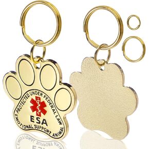 Service Dog ID Tags, Gold Emotional Support Animals Industrial Pet ID Tags for Service Animals, Stainless Steel ESA Service Dog Tag for Emotional Support Dogs and Therapy Dogs in Kuwait